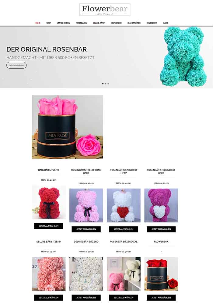 Flowerbär Rosenbär Onlineshop